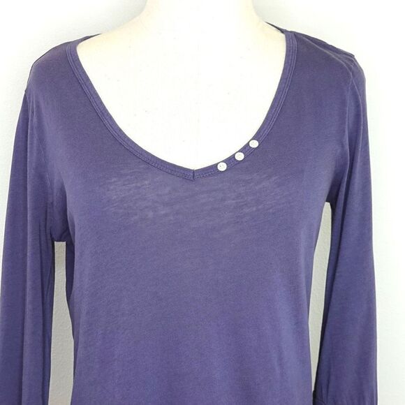 J. Crew Factory Henley Style 3/4 sleeve Top Blue Size Small - Picture 2 of 14
